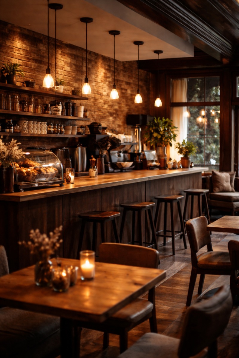 Interior view of Ember and Oak Cafe