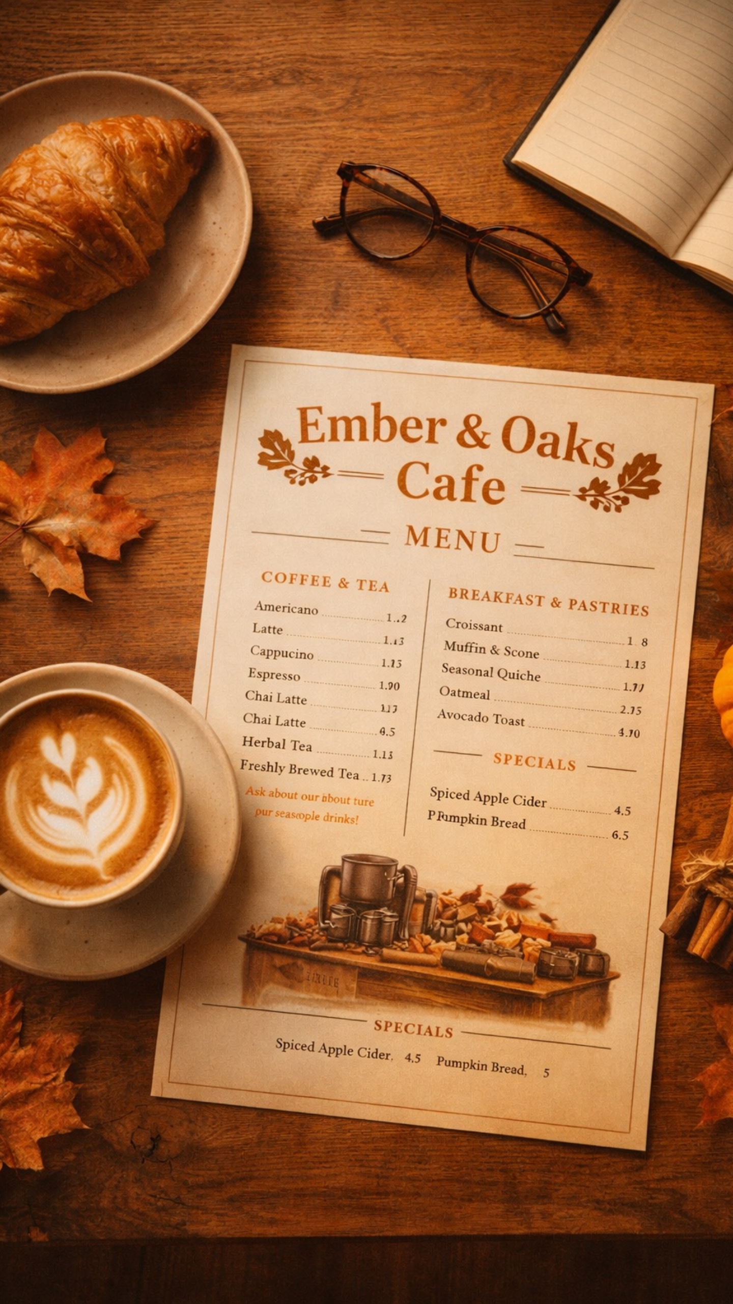 Coffee being poured at Ember and Oak Cafe